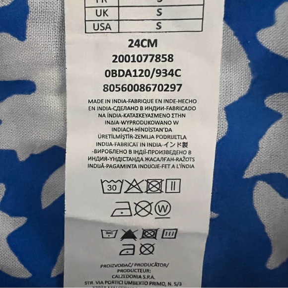 Calzedonia Blue and White Patterned Shirt Oversized Size Small NWOT - Picture 8 of 9